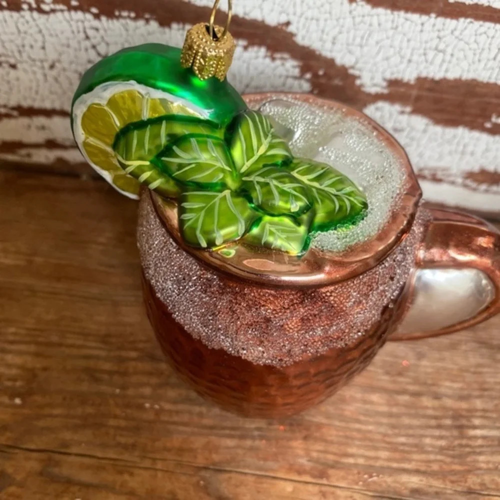 Anthropologie Moscow Mule Glass Christmas Tree Ornament - Picture 3 of 3